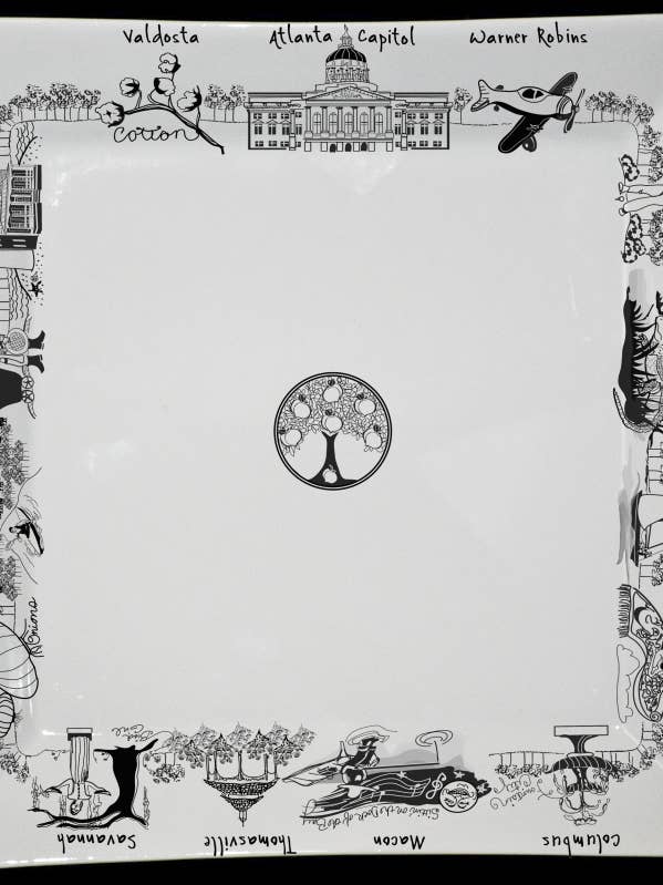 Bandeja quadrada grande da Geórgia por atacado de The Dish