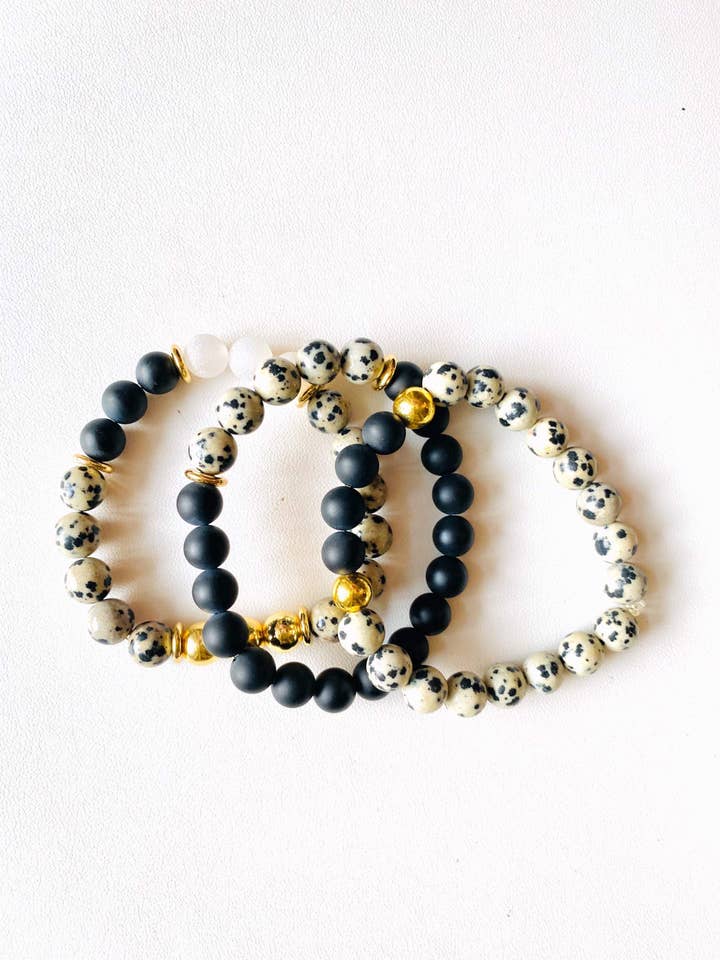 Picture Jasper & Crystal Quartz Mala Bracelet for wholesale by Maple + Love