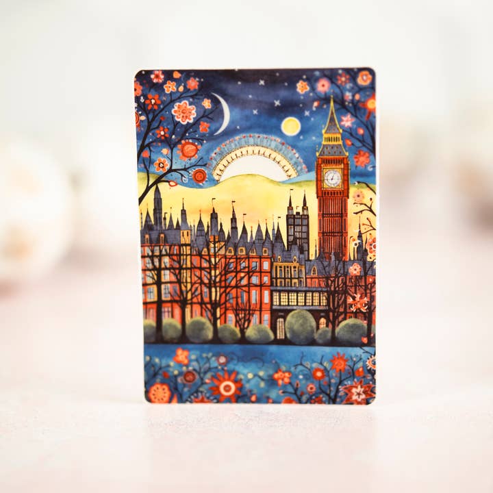Savannah and James Co - Wholesale Sticker - Big Ben City Landscape, Colorful Vinyl Sticker 3 X 3 In1