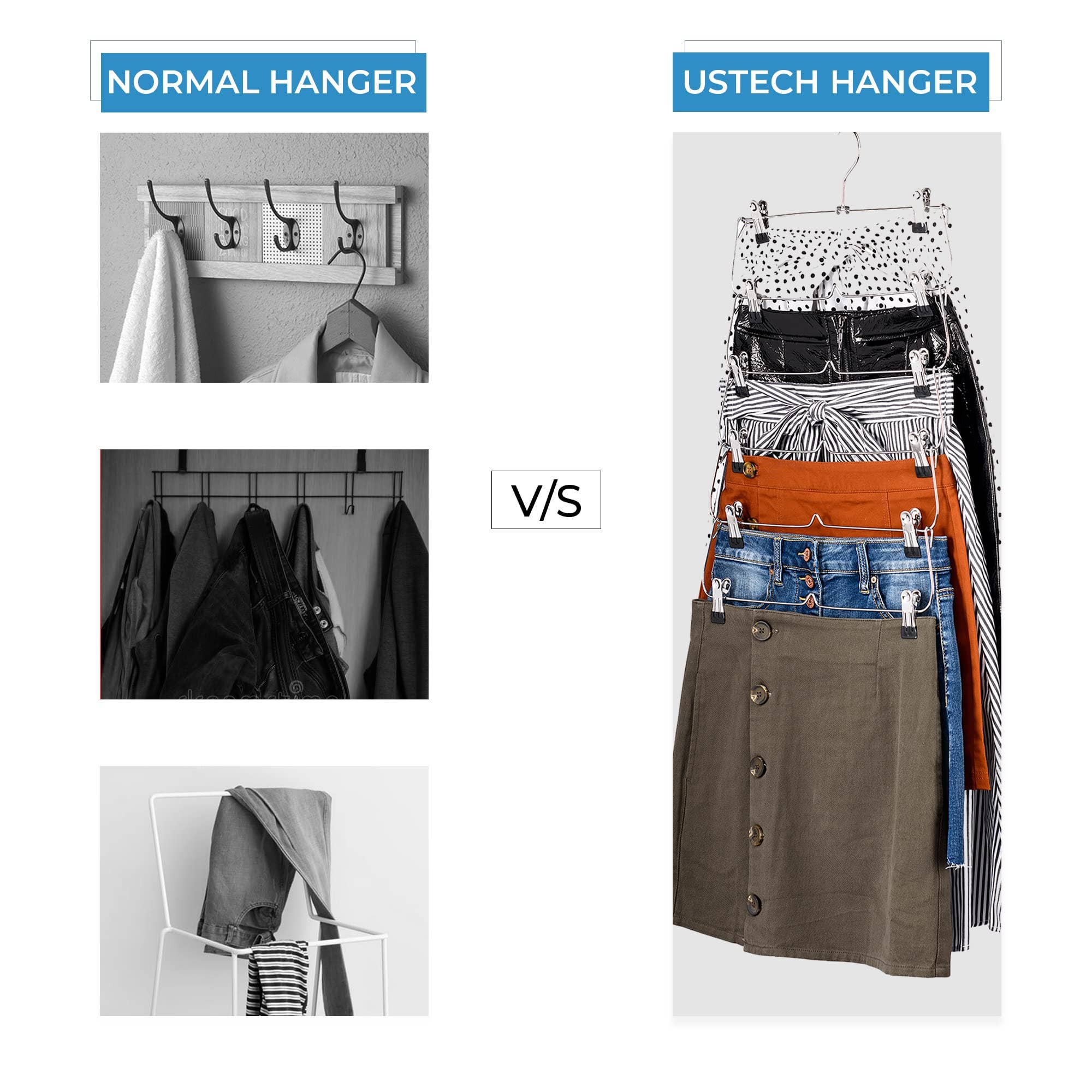 Ergodebrands - Wholesale Clothes Hangers - USTECH 6-Tier Skirts Pants (3 Pack)5