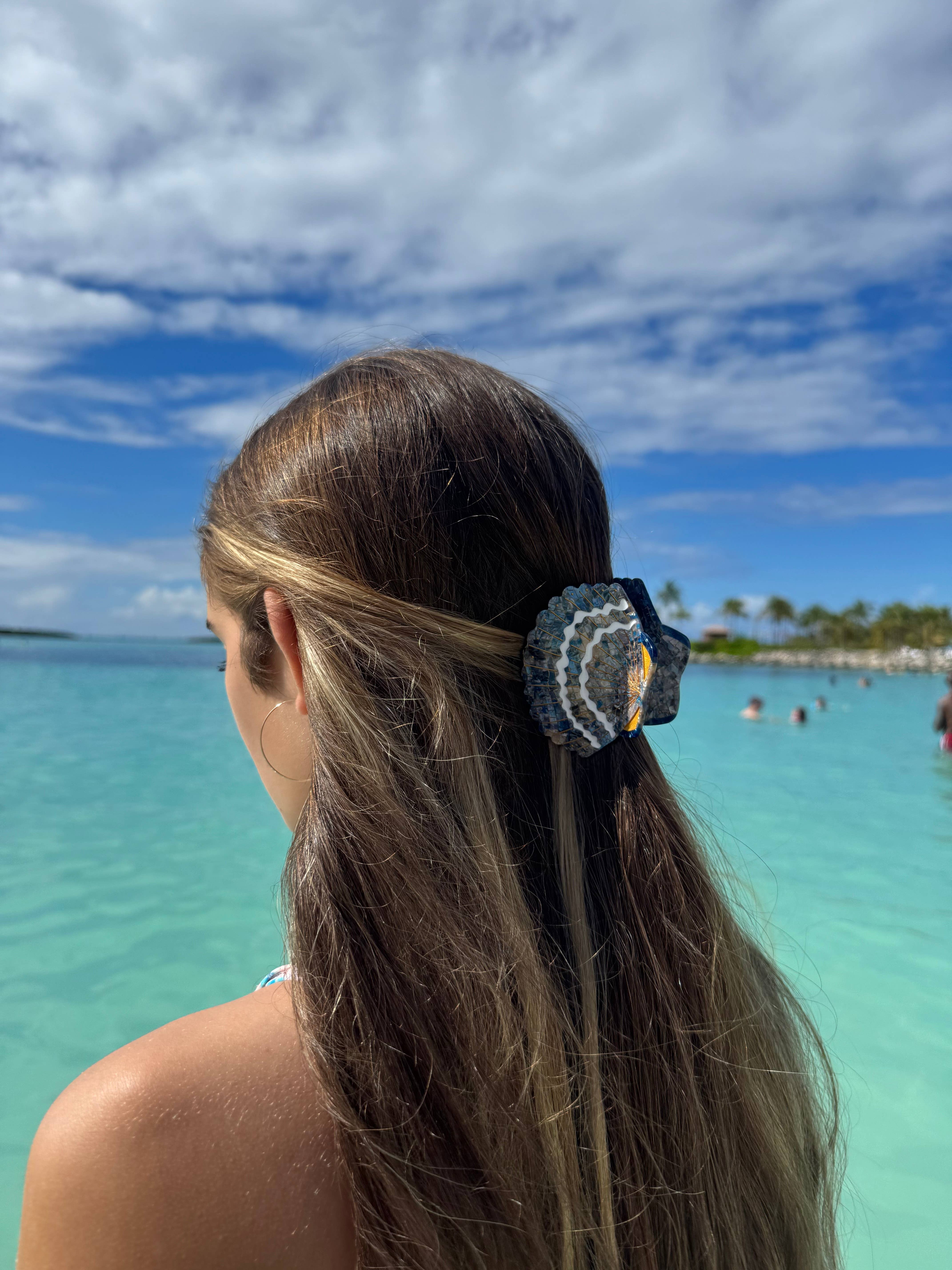 Solar Eclipse - Wholesale Hair clip – Women’s - Hand-painted Seashell Claw Hair Clip | Eco-Friendly7