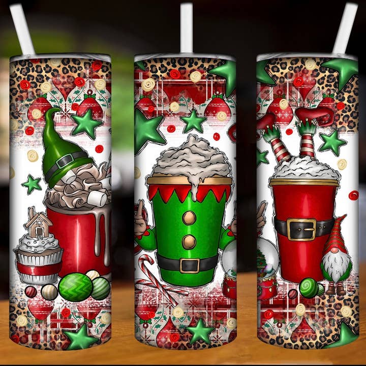 20oz Christmas coffee skinny tumbler for wholesale by Blackrockcreations