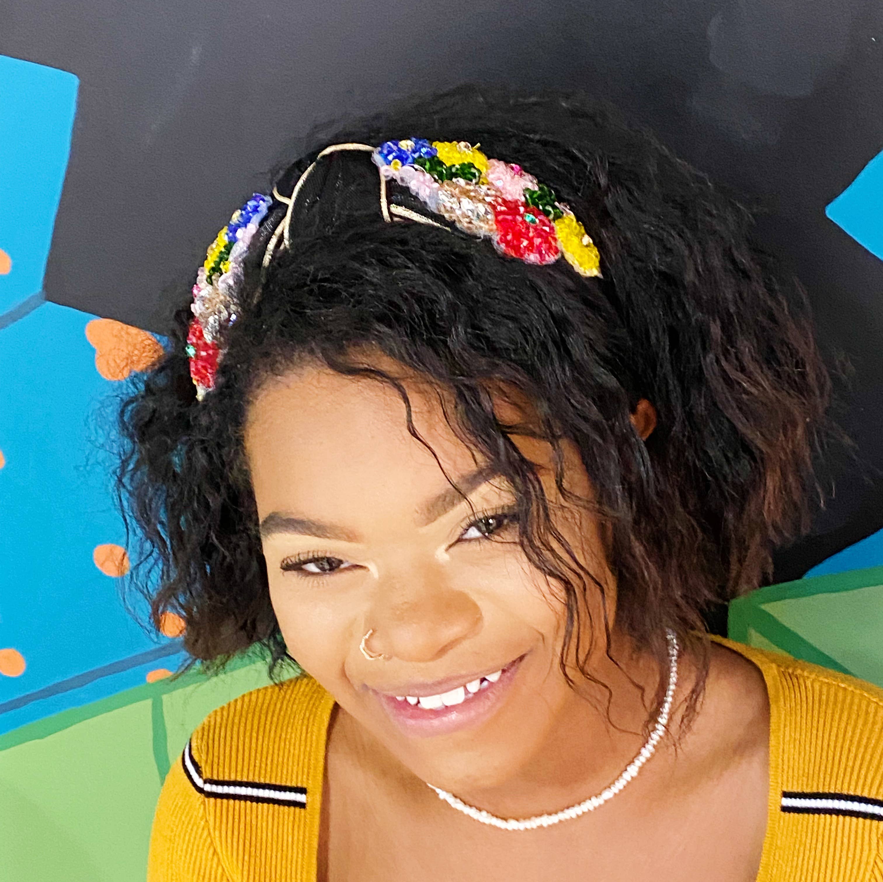 Ellison+Young – wholesale Fashion headband – women's – Luxe Flower Bead Headband4