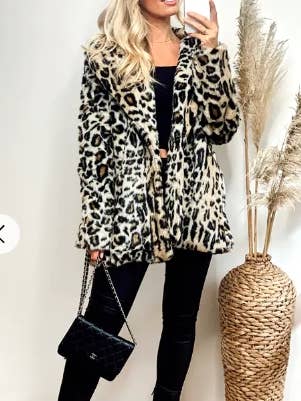 Trendy Leopard print faux fur oversized coat for wholesale by CY FASHION. LONDON