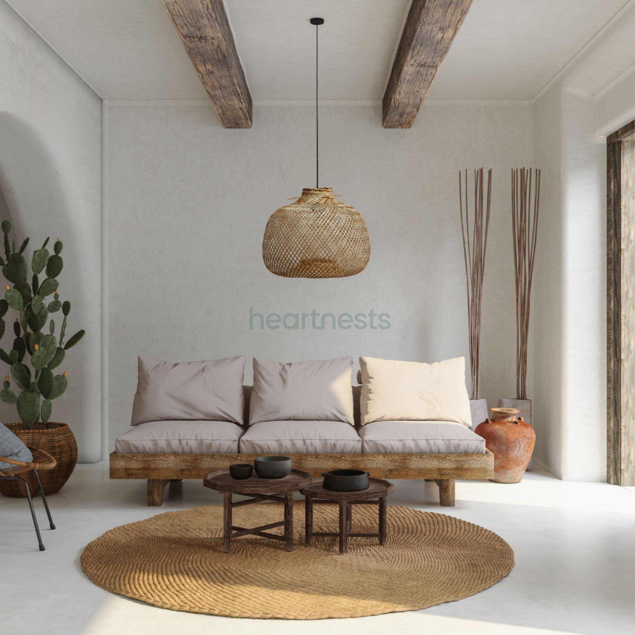 heartnests - Vendita all'ingrosso Lampadario/lampada a sospensione - Lampada a sospensione in bambù Bali per arredamento boho, rustico e costiero10