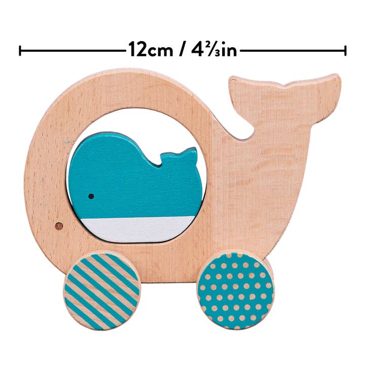 Chronicle Books - Wholesale Wood Toy - Kids - Wooden Push Along Whale Toy