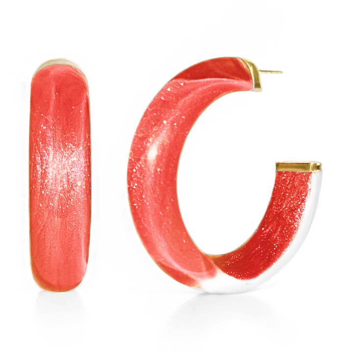 Orecchini a Cerchio piccoli da 3,8 cm con effetto Watermelon Illusion per la vendita all'ingrosso da parte di Gold & Honey