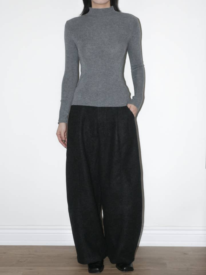 Camisola de Lã com Gola Subida por atacado de Blanc.Noize