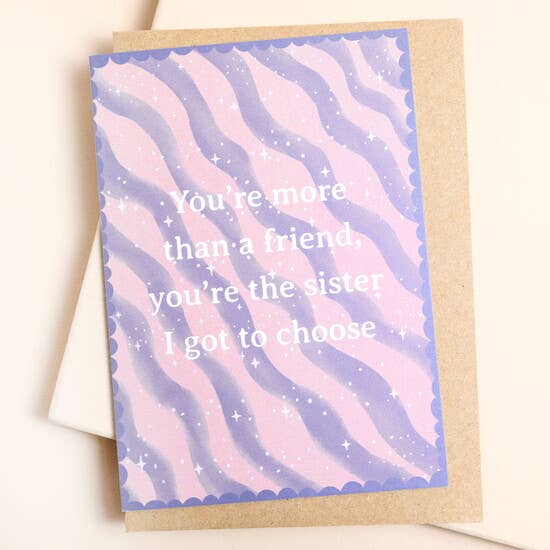 You're More Than a Friend Greetings Card for wholesale by Lisa Angel