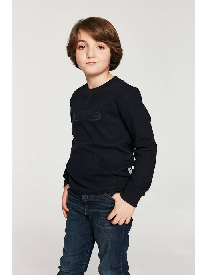 Núñez de Arenas - Wholesale Sweatshirt - Kids - Kid's Sweatshirt – Kangaroo Pocket – Mosela Kids – Navy Blue, Green, Off-White