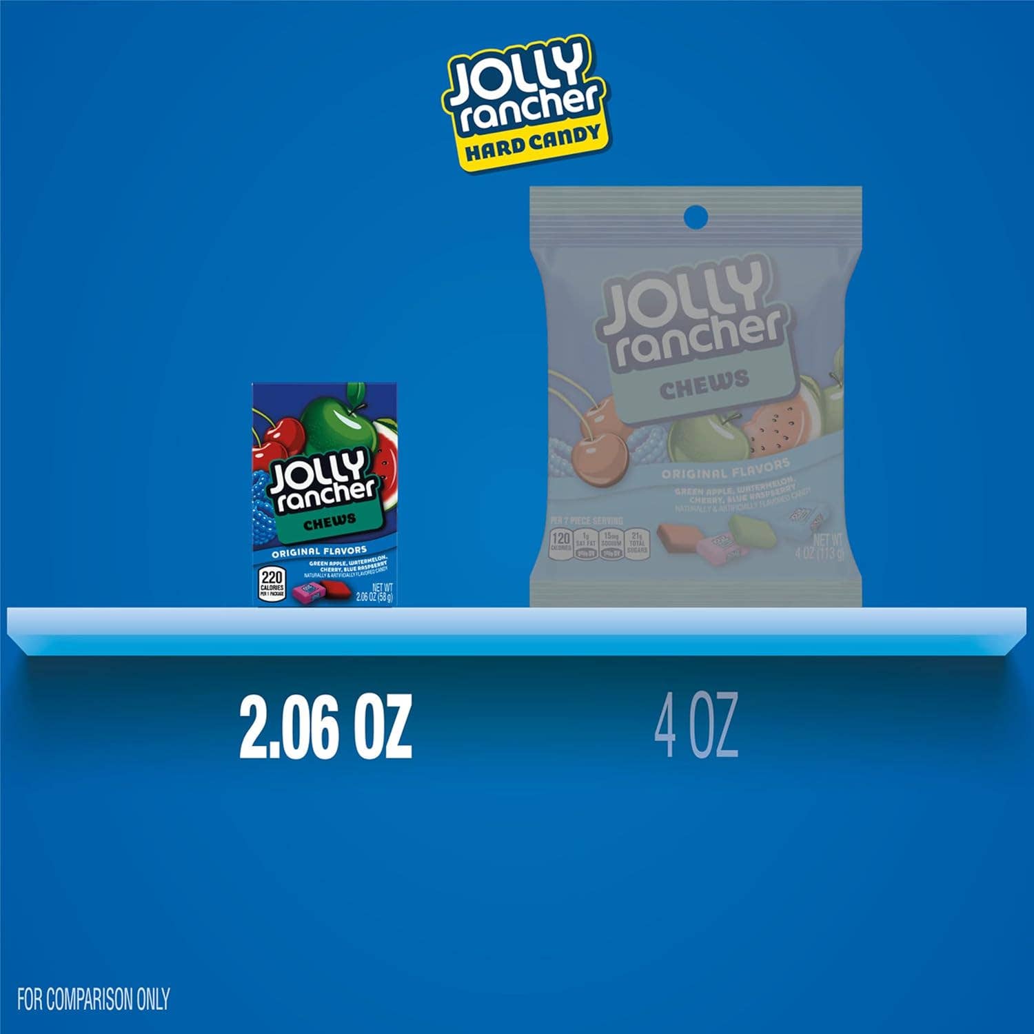 Snacky Candy - Wholesale Boiled sweets - Jolly Rancher Fruit Chews Original Flavor 2.06 oz 12 count2