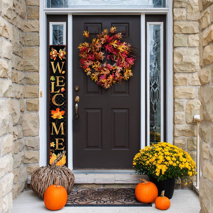 TX USA Corporation - Wholesale Outdoor Sign - 72in Rustic Fall Welcome Porch Sign – Vintage Wooden Front Door Decor5