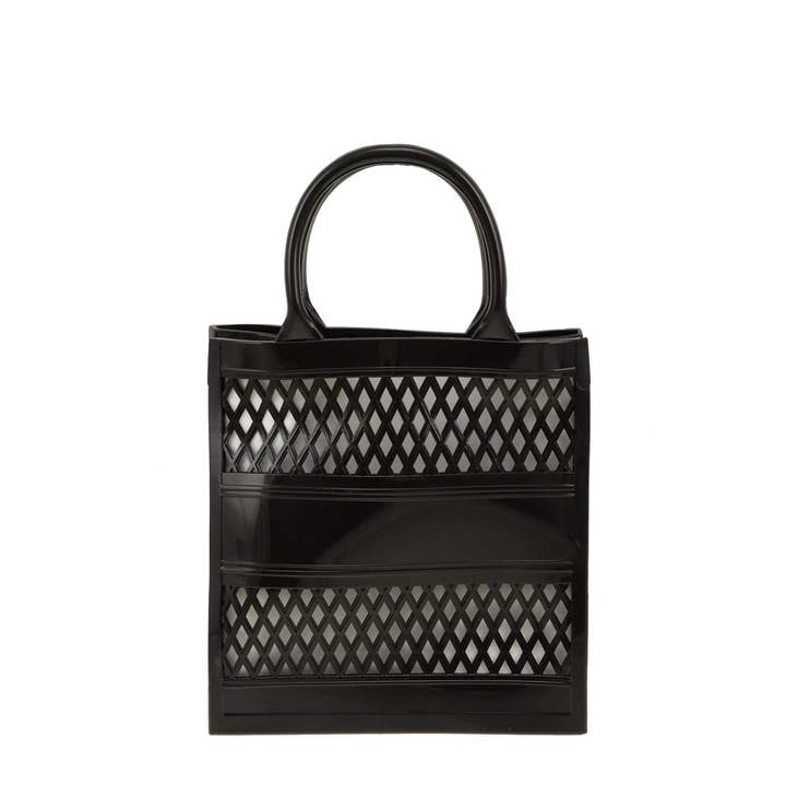 Pink Irene Wholesale - Wholesale Top Handle Bag - Women's - JADORE Mesh Style Top Handle Jelly Bag3