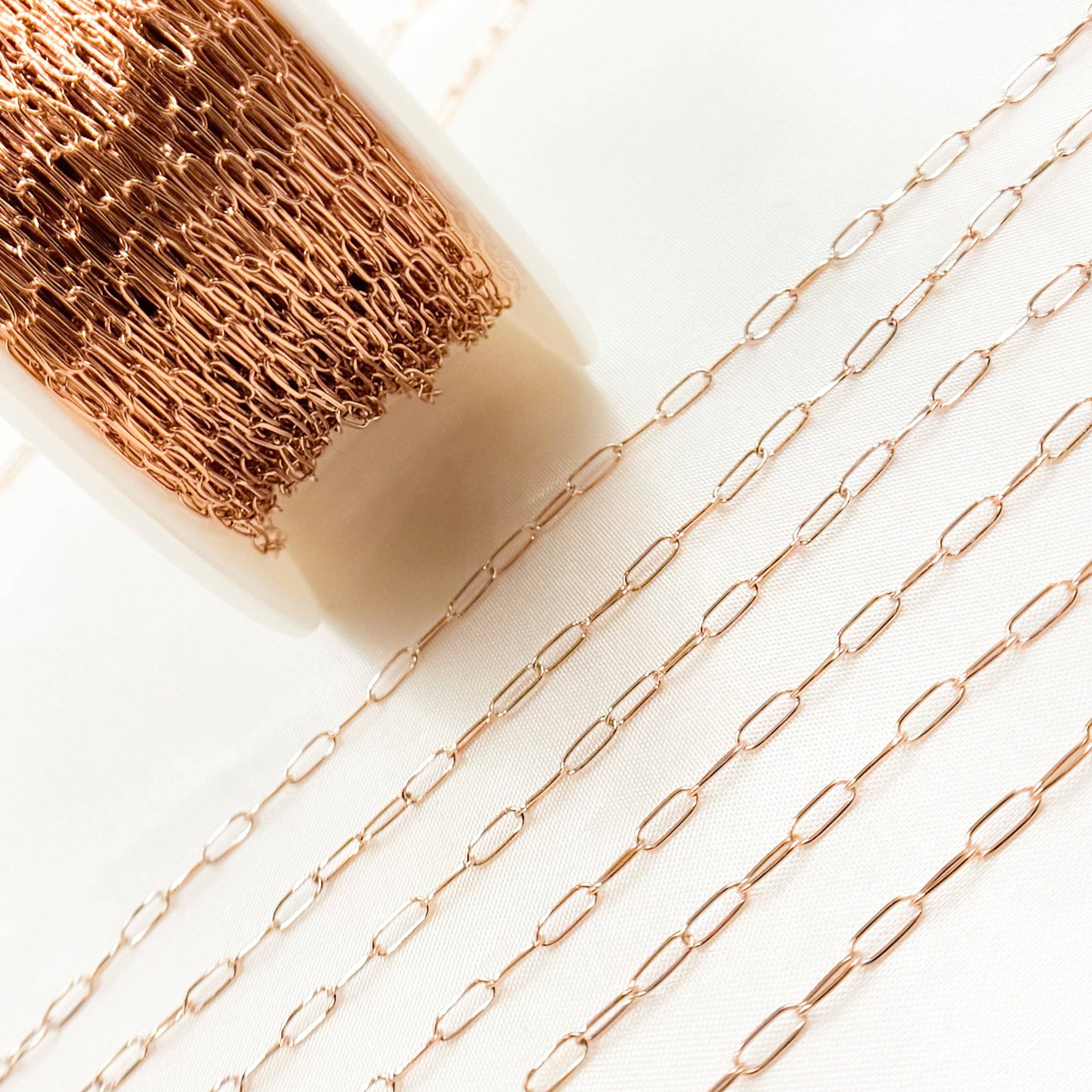 Jewels & Chains - Wholesale Link & Chain Necklace - 1606RGF. Rose Gold Filled Smooth Paperclip Chain5