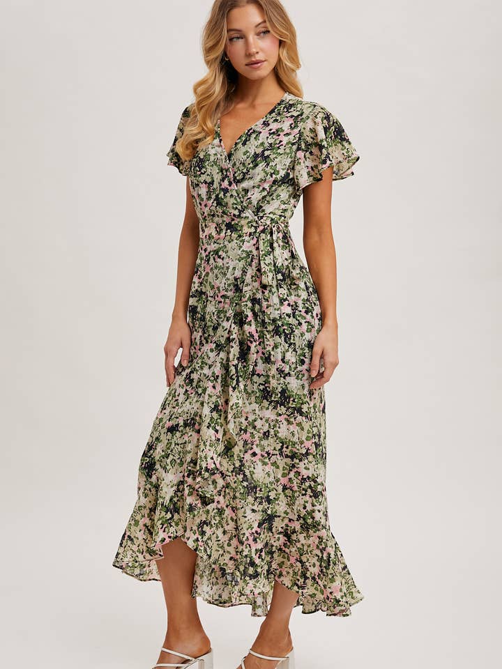 Bluivy - Wholesale Dress - Women's - FLORAL PRINT WRAP RUFFLED MIDI DRESS - EASTER DAY5