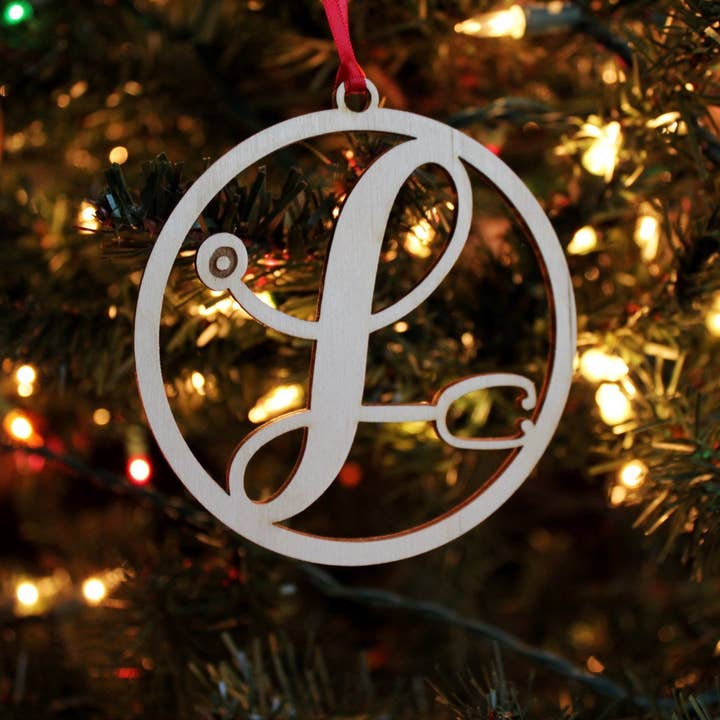 Nurse's Monogrammed Stethoscope Christmas Ornament for wholesale by Lady Laser Co