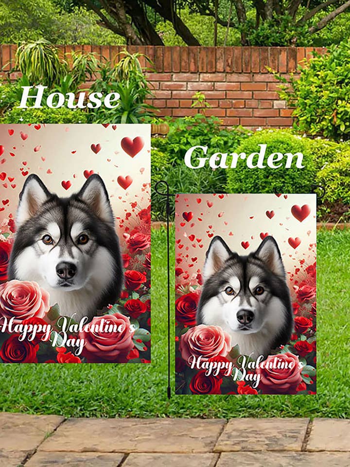 Sib Husky Grå - Valentine Haveflag for engroshandel hos Best of Breed Products