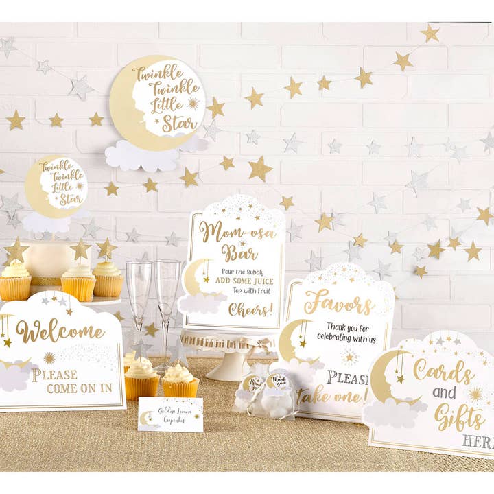Lillian Rose - Wholesale Decal – Party decorations - Twinkle Twinkle Little Star Baby Shower Decor Set1