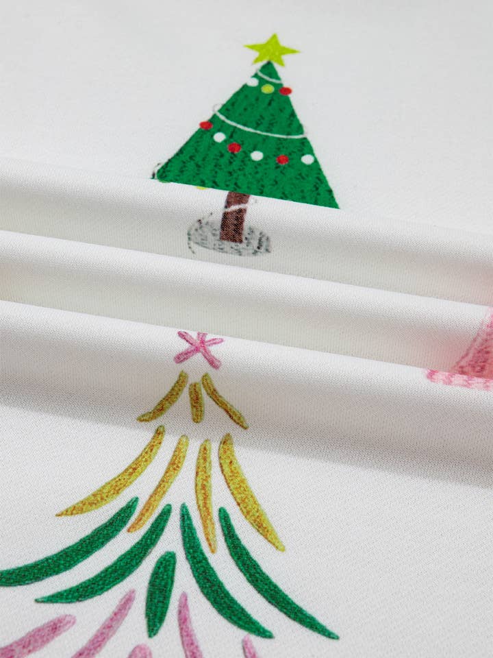 White Stripe Christmas Print Long Sleeve Top and Shorts 2pcs pajamas Set for wholesale on Faire1