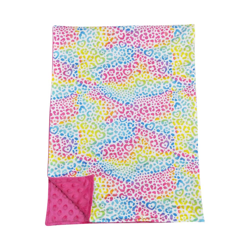 Aier Wholesale - Wholesale Bedding Blanket - Kids & Baby - Baby Girls Pink Colorful Leopard Minky Blankets2