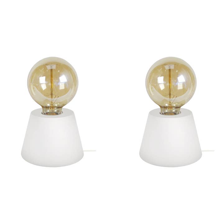 BOIS CONE-LT2 - Hvid træ konisk sengelampe for engroshandel hos Tosel Shop