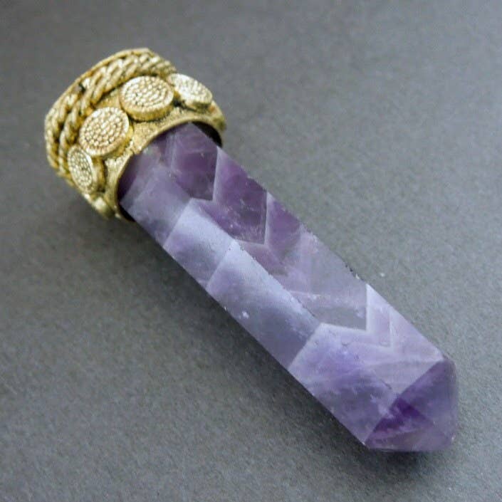 Jewelers Paradise - Wholesale Individual Charm/Pendant - Amethyst Point Crystal Pendant2