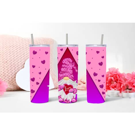 Gnome Heart Tumbler for wholesale by Easy Teesy Shirts