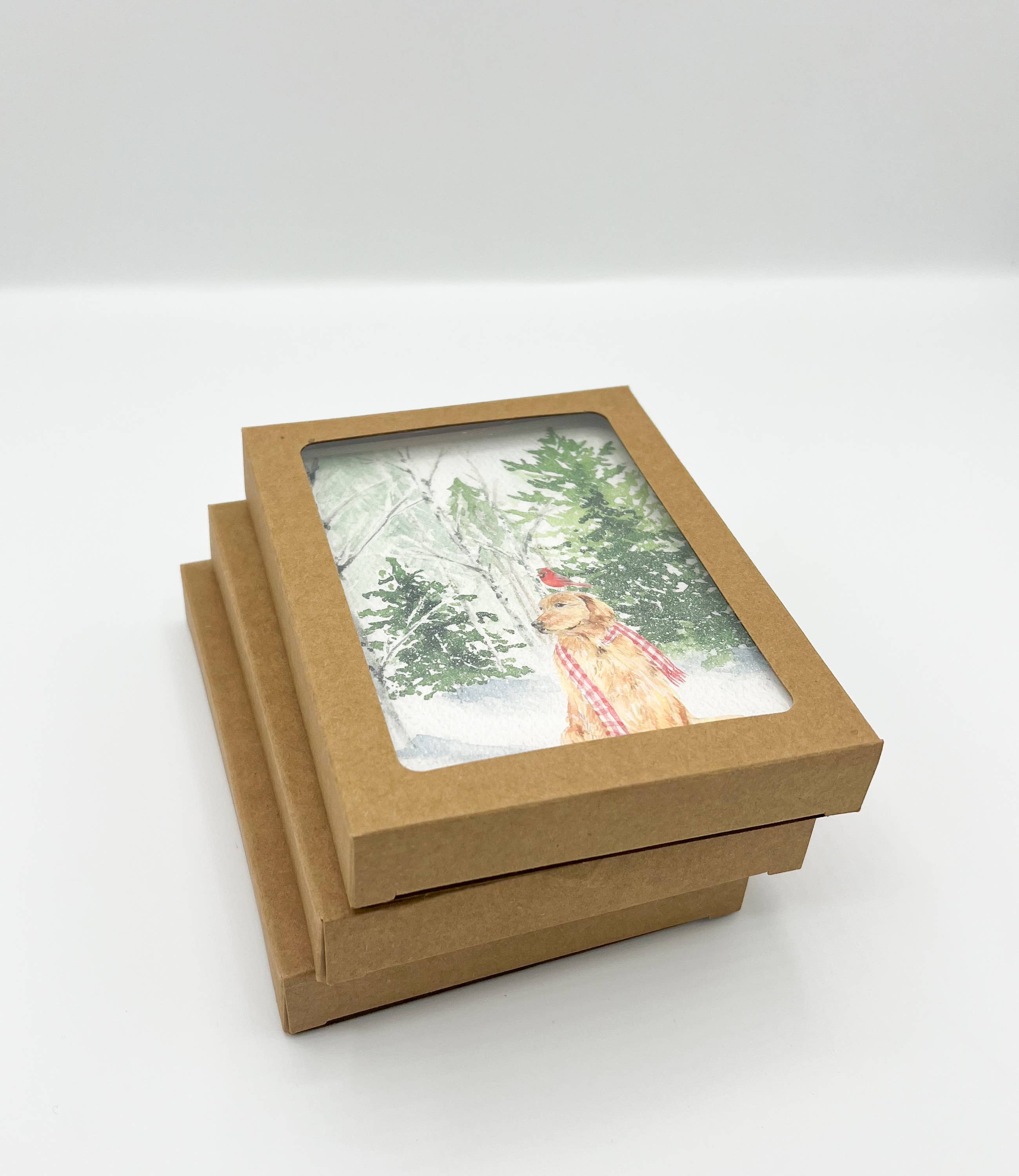 Melissa Hyatt - Wholesale Briefpapier/indexkaartenset - "April in het bos" aquarel notitiekaart - set van 6 stuks1