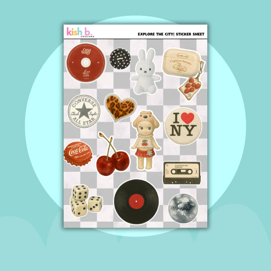 Kish B. Designs - Wholesale Sticker - Explore the City| Journal| Junk Journal| Sticker Sheet