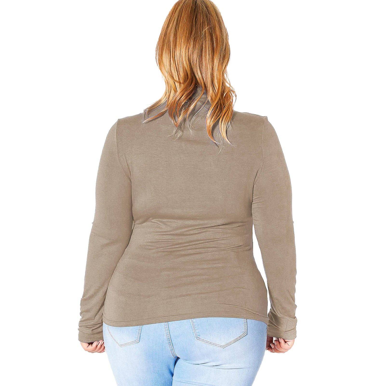 Robin K – wholesale Stickad topp - Dam – Plus size långärmad polotröja med åtsittande passform28