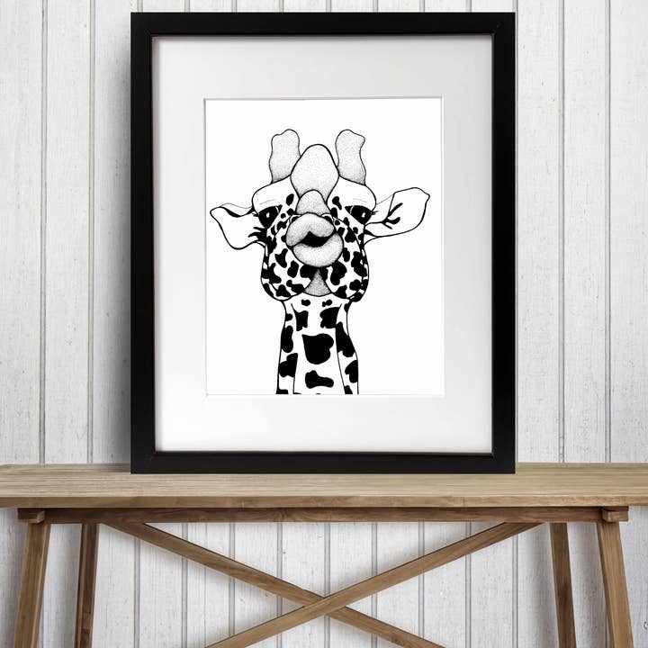 Impression de dessin à l'encre « Kissy Face » - 8"x10" pour la vente par PinkPolish Design