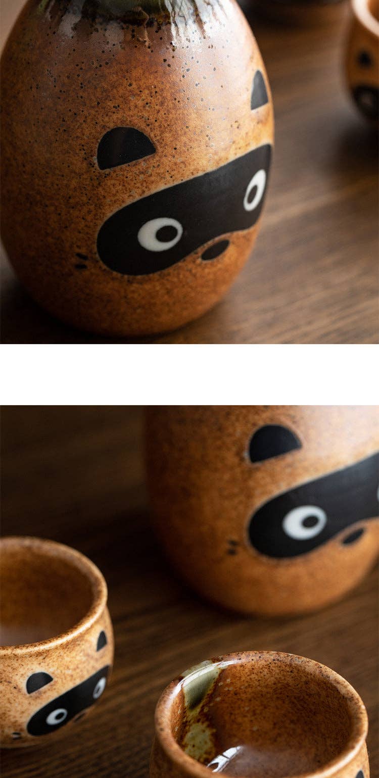 Gohobi （We cover U.S. import duties） - Vente Service à thé - Set de saké et thé japonais Gohobi avec raton laveur, fabrication japonaise13