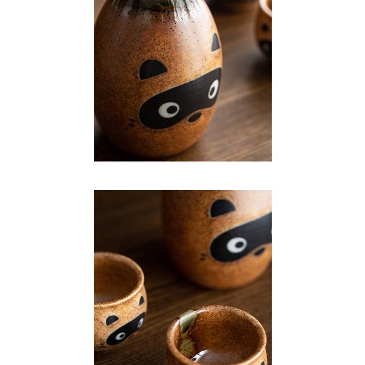 Gohobi (We cover U.S. import duties) - Vente Service à thé - Set de saké et thé japonais Gohobi avec raton laveur, fabrication japonaise13