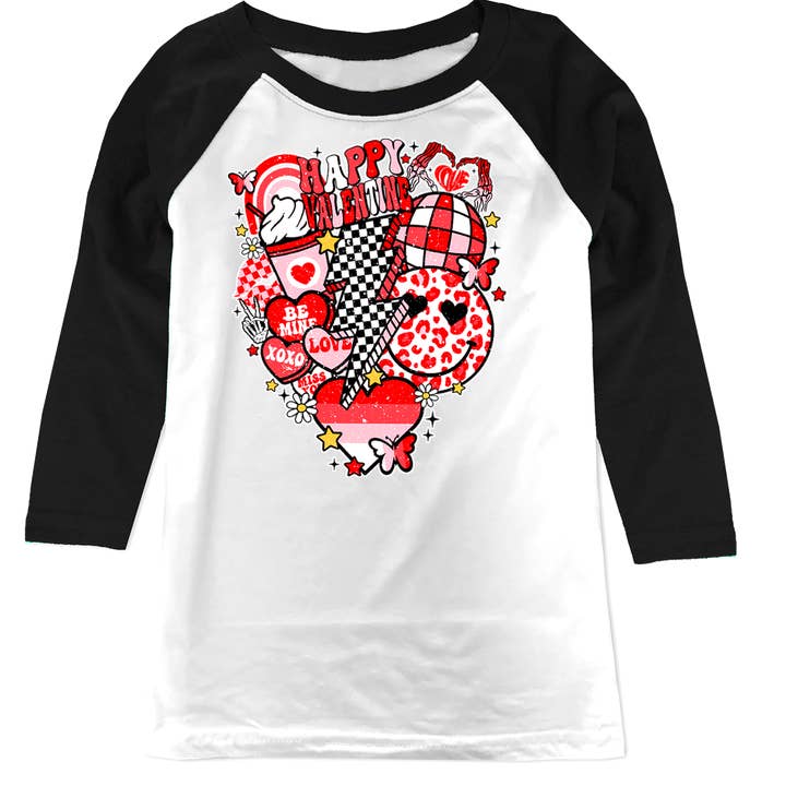 Vday Collage Raglan, W/B (småbørn, unge, voksne) for engroshandel hos Micro Me