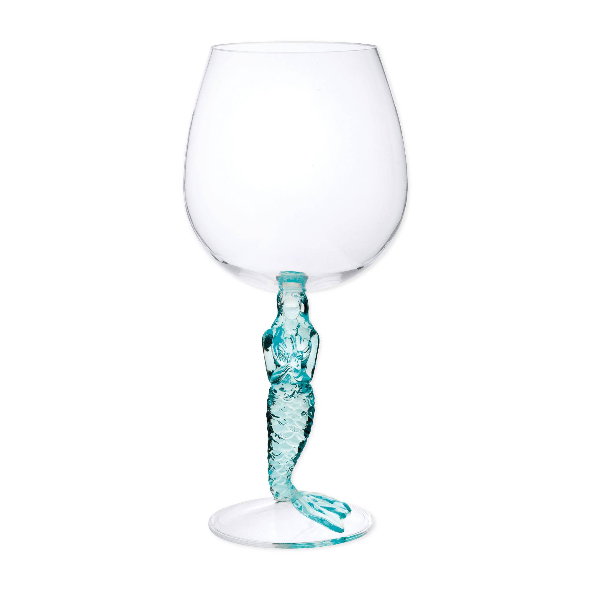 Sky Blue Mermaid 17oz Acrylic Plastic Wine Glass for wholesale on Faire2