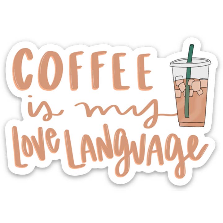 The Doodle Shop - Venta al por mayor Pegatina - Pegatina «El café es mi amor»