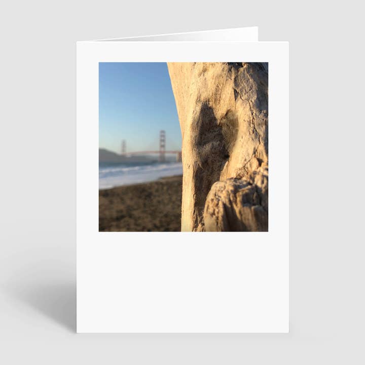 Greeting Card of a Heart Found in driftwood at Baker Beach for wholesale by HeartSFound