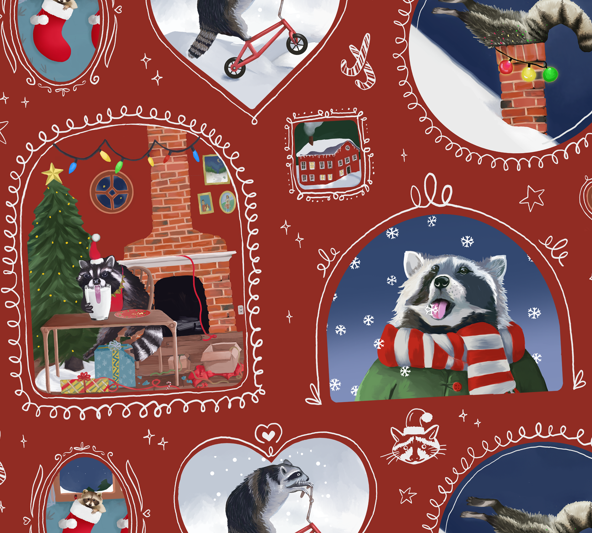 BoyPilot Goods - Wholesale Wrapping Paper Roll - Raccoon Christmas Gift Wrap - Wrapping Paper Sheets5