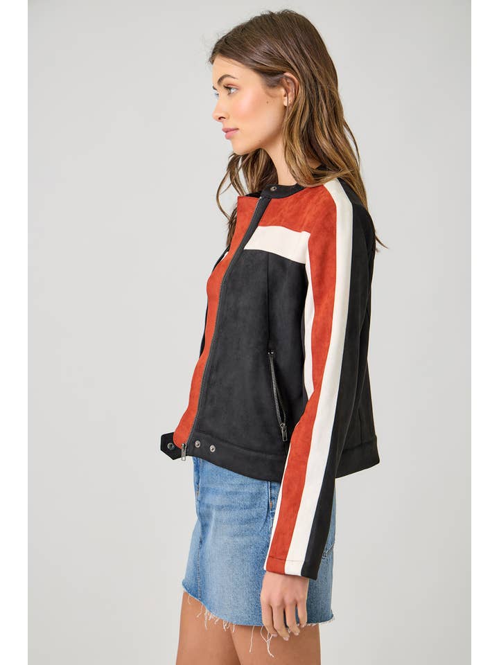 Mystree – wholesale Jacket – Women's – 60861 Color Blocked Moto Jacket12