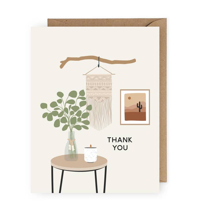 Boho Macrame Thank You Greeting Card for wholesale by The Anastasia Co