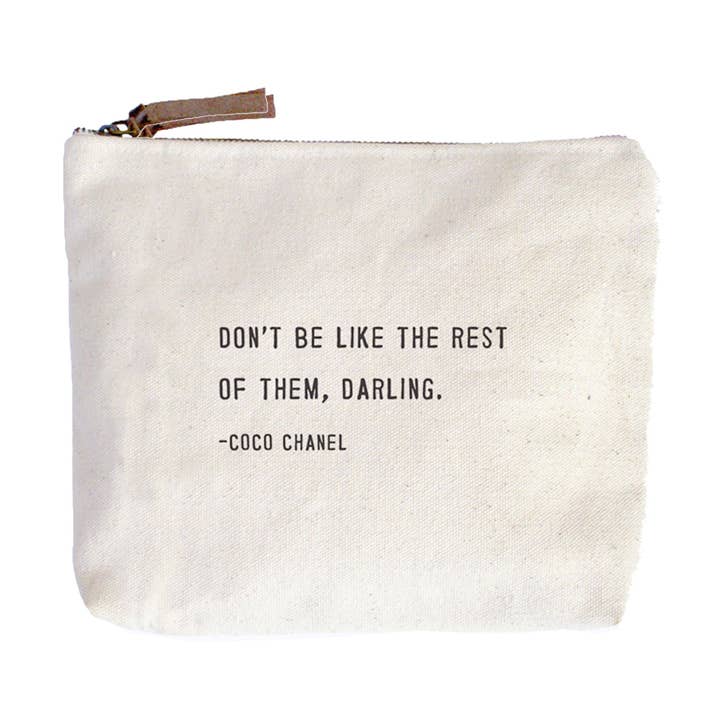 Don't Be Like The Rest Of Them (Coco Chanel) Canvas Zip Bag for wholesale by Sugarboo & Co