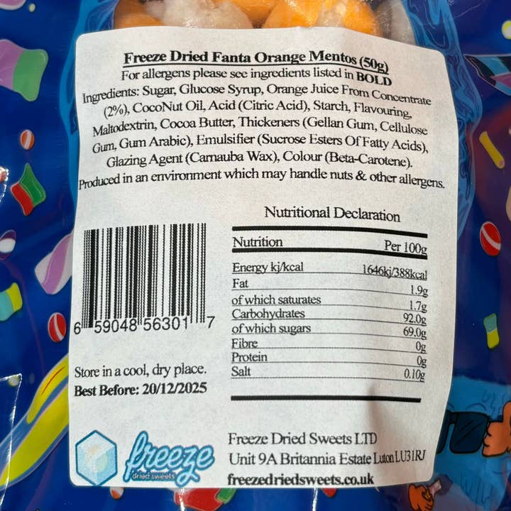 Freeze Dried Sweets - Wholesale Hard Candy - Fanta Orange Fruitos 75g - Freeze Dried Sweets2