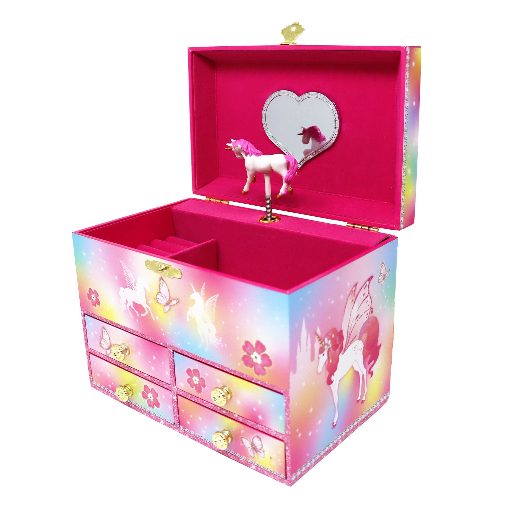 Pink Poppy USA - Wholesale Jewelry Box/Organizer - Kids - Dreamland Unicorn Medium Musical Jewellery Box | Pack of 14