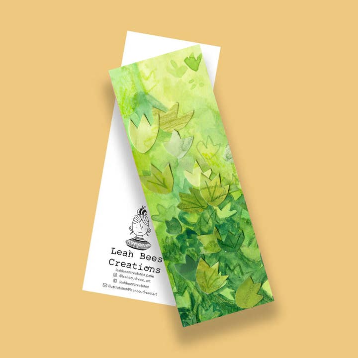Green Leaves — bookmark for wholesale by Leah Bees Creations