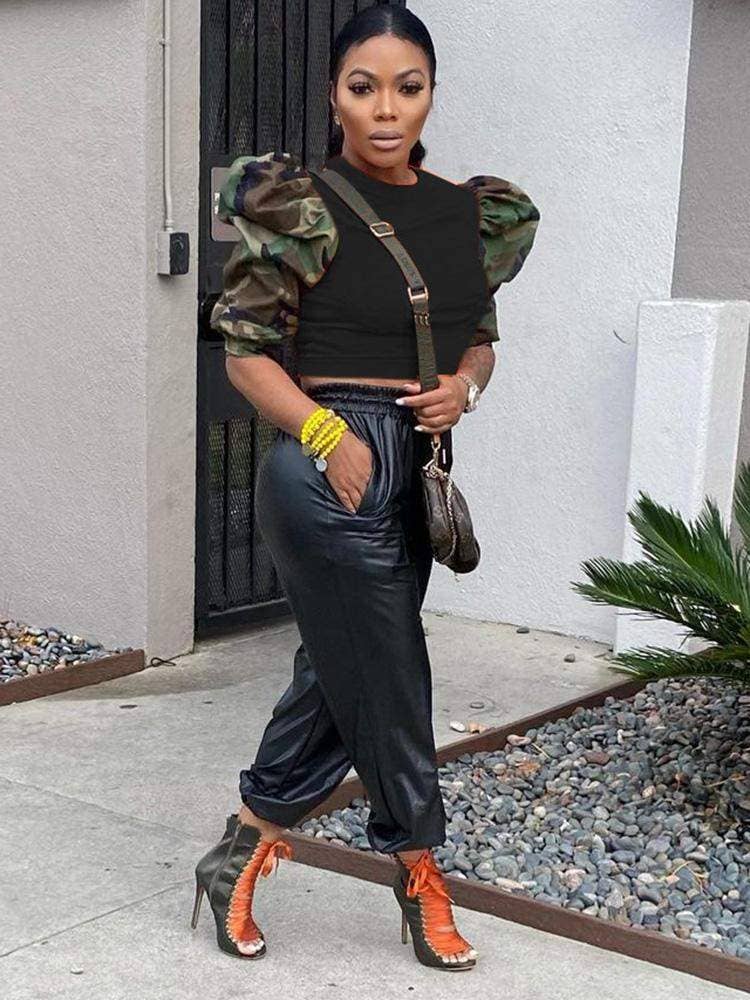 Queen Fashion – wholesale Blouse – Women’s – high heel booties, camo top fashion look5