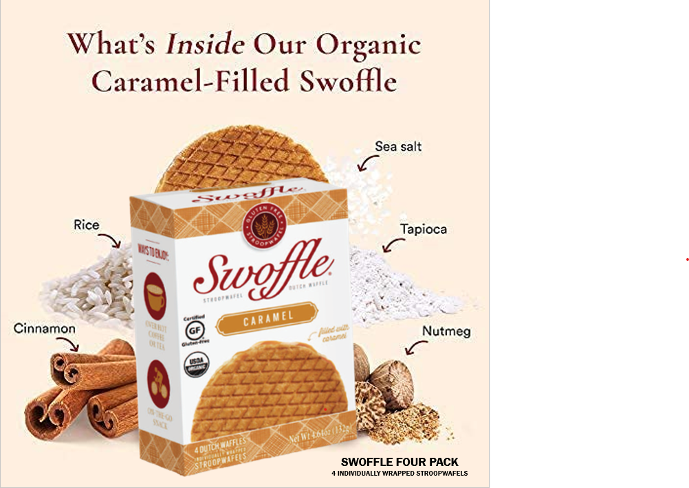Swoffle - Wholesale Cookie - Swoffle Caramel Filled Original Waffle Cookie 4 Count Box2