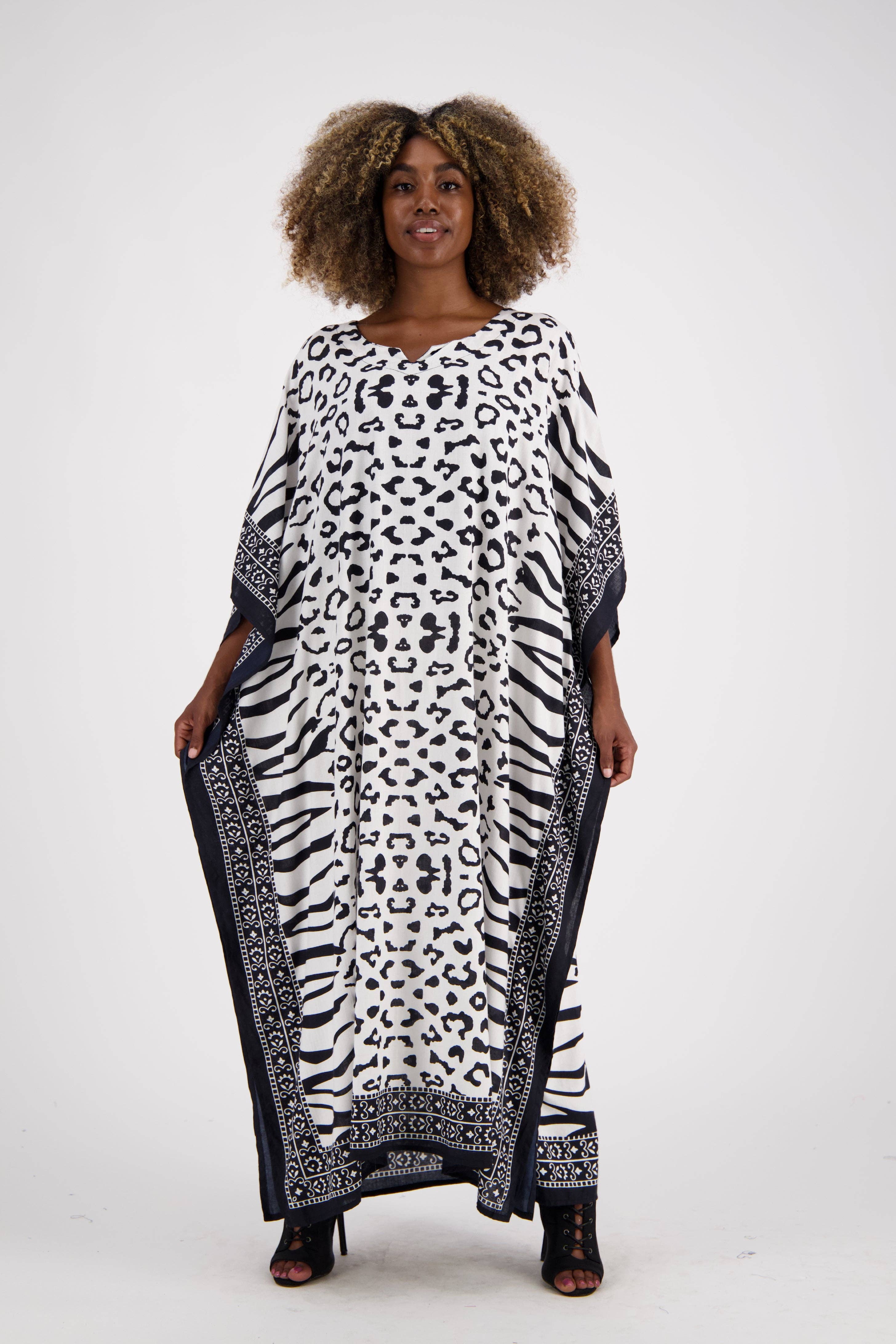 Assorted Zebra Print Kaftan KAF-1042 for wholesale on Faire6