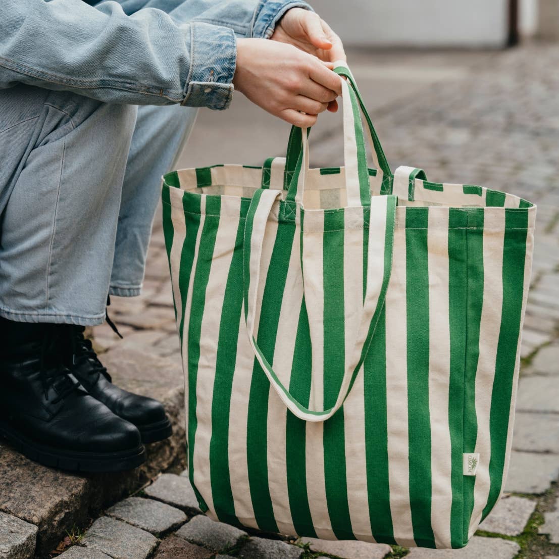 OMOM - Venta al por mayor Bolsa grande - Unisex - Bolsa orgánica ORIGINAL con rayas7