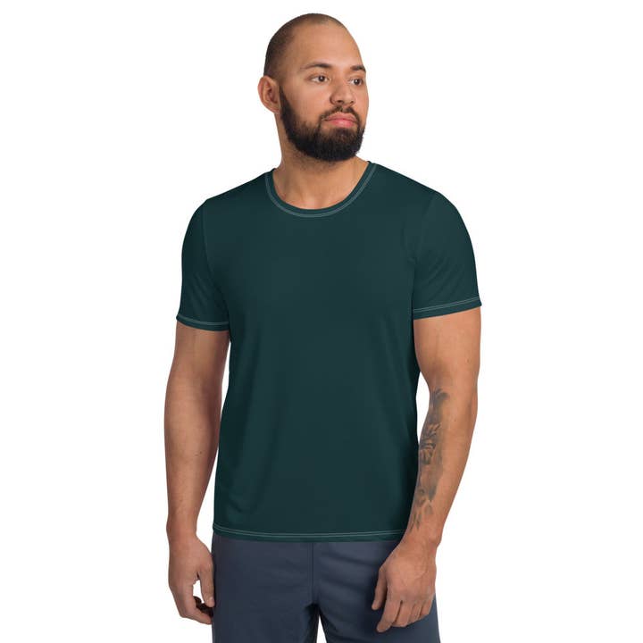 Camiseta desportiva de corte relaxado verde-água por atacado de Rainbow City