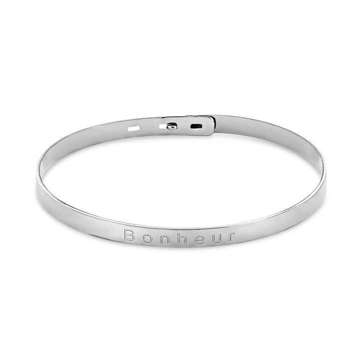 Bonheur 925 silver bangle for wholesale by Enomis